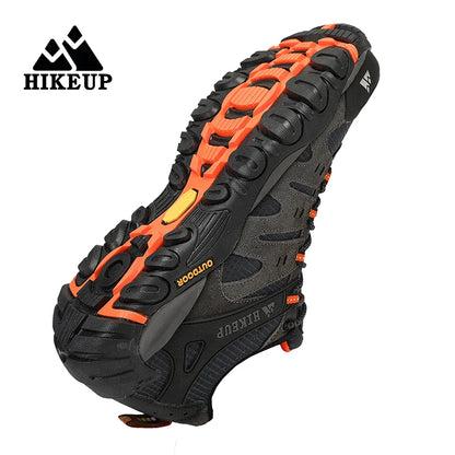HIKEUP-Chaussures de randonnée en cuir suédé pour homme, baskets d'extérieur résistantes à l'usure, trekking, marche, chasse