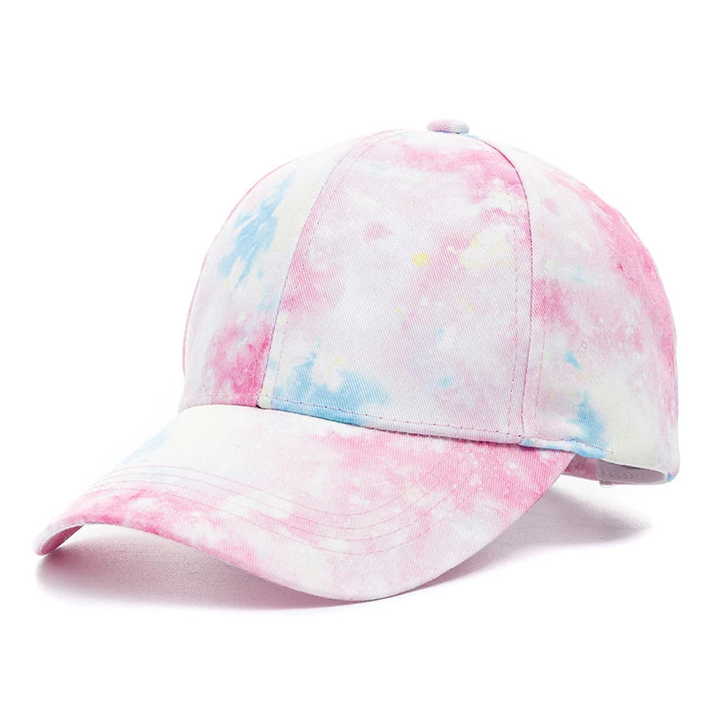 New Outdoor Casual Tie Dye Caps For Women Rainbow Colorful Baseball Cap Female Fashion Streetwear Summer Hat