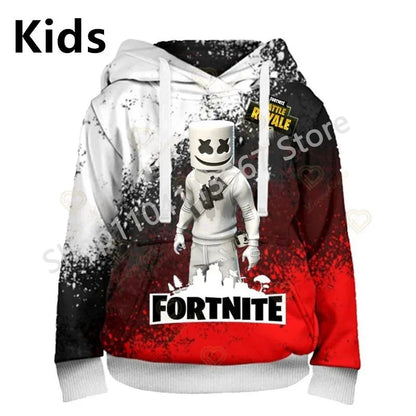 Llama Battle Royale F-Fortnited Hoodies 3D Printed Men Women Children Sweatshirts Boy Girl Kids Streetwear Pullover Green Tops