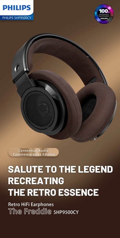 Philips SHP9500CY HiFi Open-Back Headphones Ultra-Comfortable Over-Ear Design Crisp Clear Sound Lightweight & Durable Build