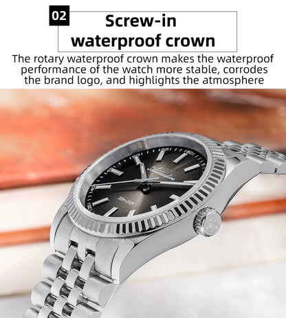Reloj para hombre ADDIESDIVE AD2073, cristal de zafiro, 36mm, VH31, esfera sunburst, cuarzo, 10Bar, impermeable para buceo, luminoso