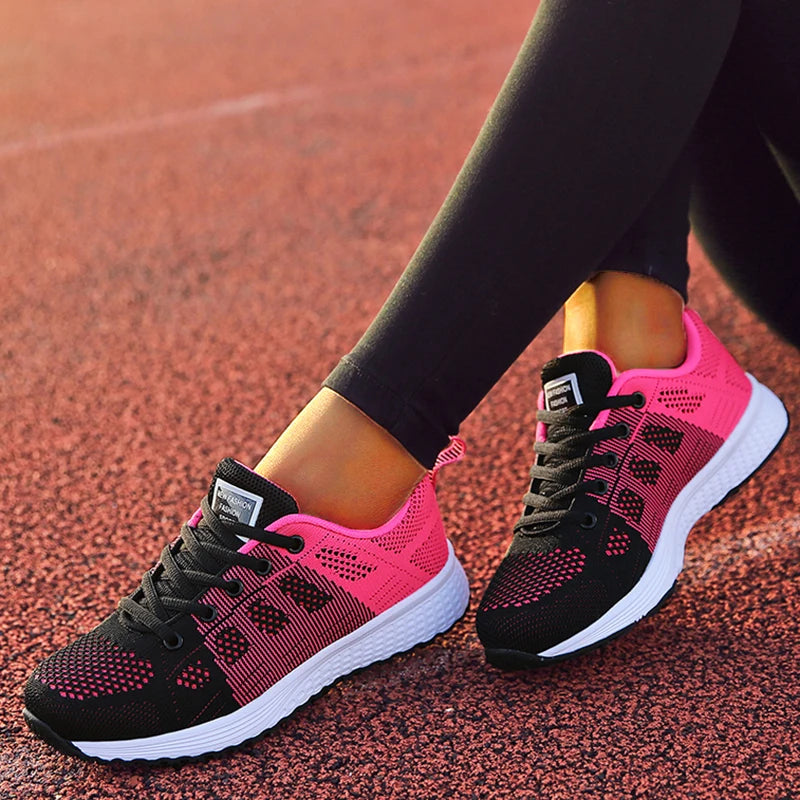 Damen-Flache Schuhe, Schnürschuhe, Freizeitsneaker, Damenschuhe, weiche Zapatos Mujer, große Größen