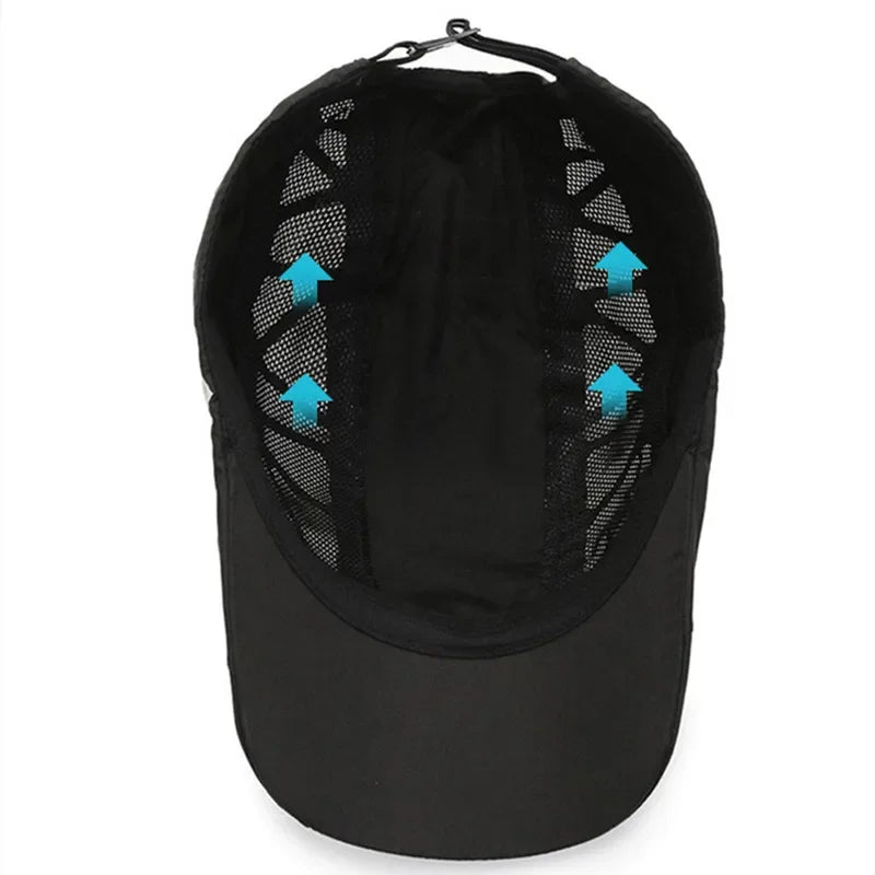 Unisex SPORTS med bogstavtryk, hurtigtørrende baseballkasket, solhatte, udendørs sommerkasketter i åndbart net, solskærmkasketter, baret, visir, golfhat