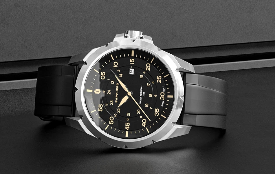 SAPPHERO Men’s Watch – Luxury quartz watch, water-resistant to 50 m, featuring an imported movement and a stainless steel case – An ideal gift idea for men.