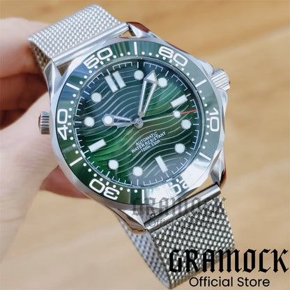 Gramock New 007 NTTD Wristwatch 41mm Men Mechanical Watch Automatic Watch Domed Sapphire Glass Luminous Diving Steel NH35/PT5000