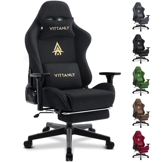 Cadeira Gaming Vittanly Respirável para Escritório em Tecido de Alta Qualidade, Nova Cadeira de Secretária Ajustável e Giratória com Apoio para os Pés