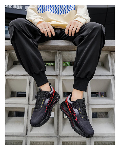 Sapatilhas de corrida para homem primavera e verão — calçado outdoor para caminhada, sapatilhas de trail resistentes ao desgaste com fecho BOA, respiráveis, estilo desportivo e casual