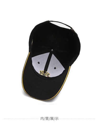Four Seasons HatsMen Trendy Black Retro brooklyn Letter Embroidery Baseball Cotton Adjustable Casual Hat Hip Hop Sun Hats