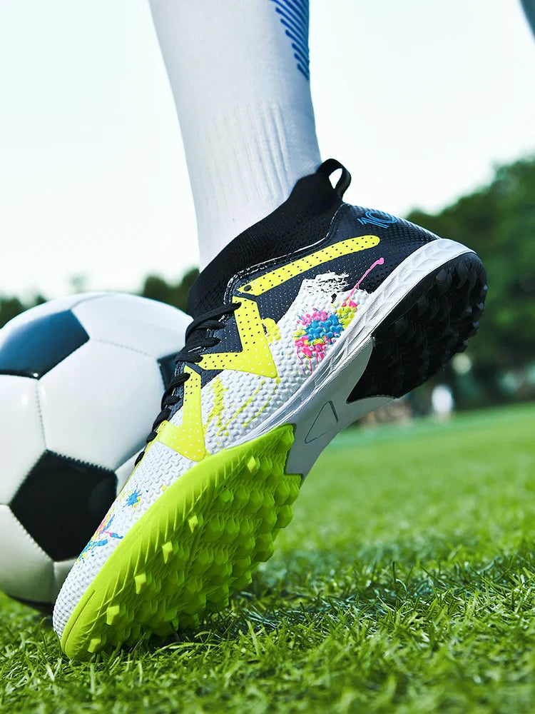 Chaussures de football professionnelles TF Broken Nail pour adolescents, chaussures de training montantes d'aspect robuste, pour adultes, pour l'extérieur, antidérapantes