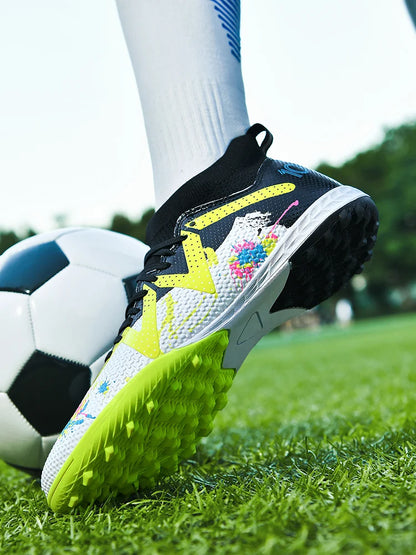 Chaussures de football professionnelles TF Broken Nail pour adolescents, chaussures de training montantes d'aspect robuste, pour adultes, pour l'extérieur, antidérapantes