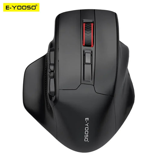 E-YOOSO X-31 Pro USB žaidimų pelė su dideliu atraminiu paviršiumi, Bluetooth 2.4G belaidžiu ryšiu, PAW3212, 4800 DPI, skirta žaidėjams, kompiuteriui, nešiojamajam kompiuteriui ir PC