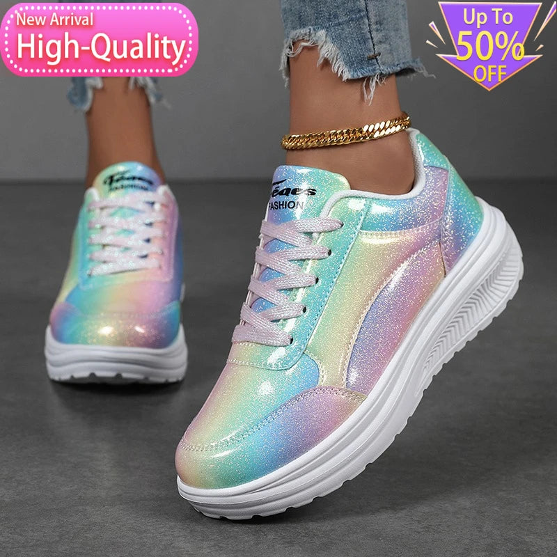 New Summer Fashionable Womens Sports Shoes Versatile Lightweight and Durable Running Shoes Shock-absorbing Daily Walking Shoes