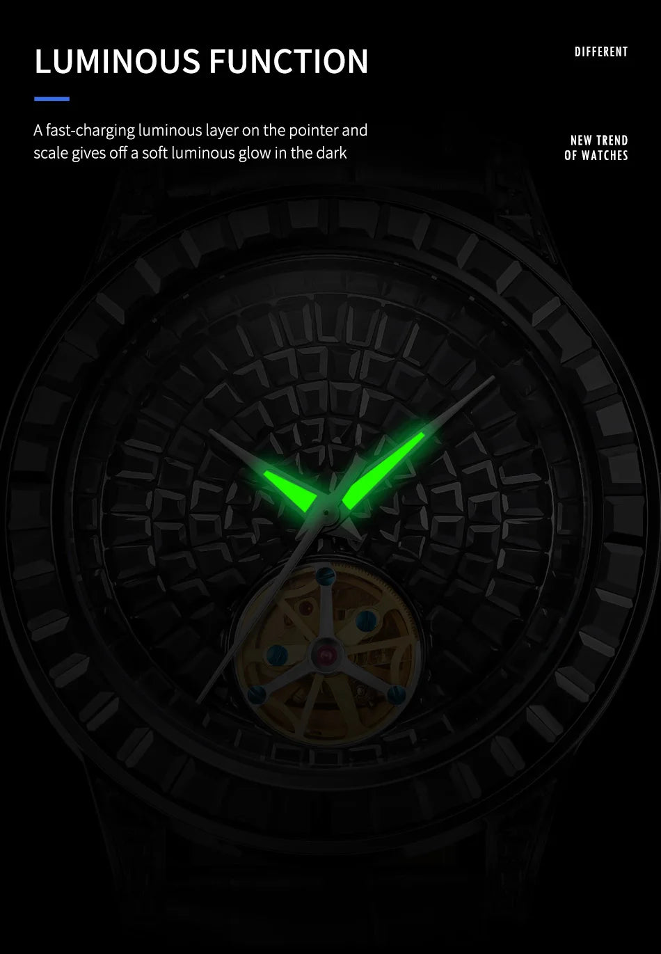 2025 New Haemmer Jacob Diamond Face Tourbillon Mechanical Men's Watch Men's Genuine Leather Glowing Mechanical Watch