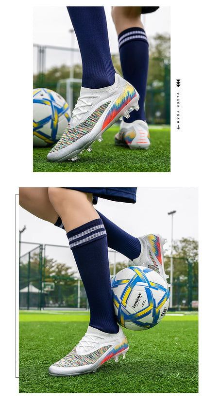 New Men Football Boots Shoes Soccer Match Training Soccer Shoes Non-Slip Cleats Long Spikes FG Ultralight Outdoor Drop Shipping