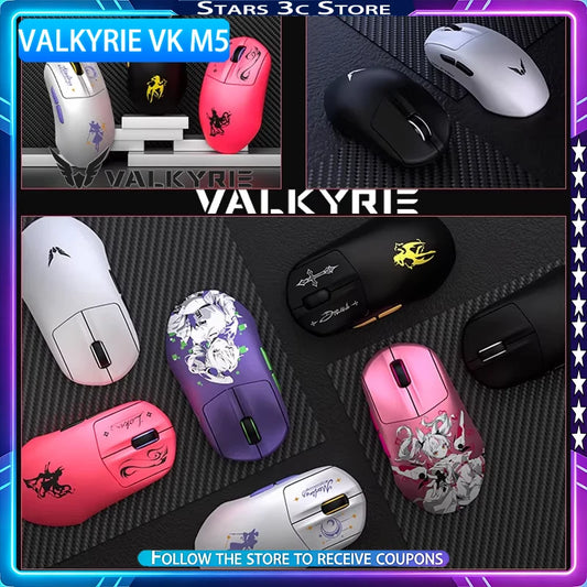 VALKYRIE VK M5 PRO kabellose Gaming-Maus mit Dual-8K, intelligentem Display-Empfänger, ergonomisch, leicht und mit niedriger Latenz