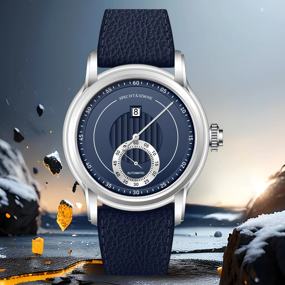 2026 Newly designed Specht & Söhne Men Automatic Watch 39mm Jumping Hour Mechanical Wristwatch Sapphire Crystal Reloj Hombre
