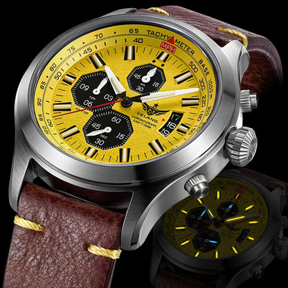 Zegarek kwarcowy męski YELANG V1029S 42mm, mechanizm Japan OS10, luminescencja T100, wodoodporność 100M, sportowy styl militarny, szafir