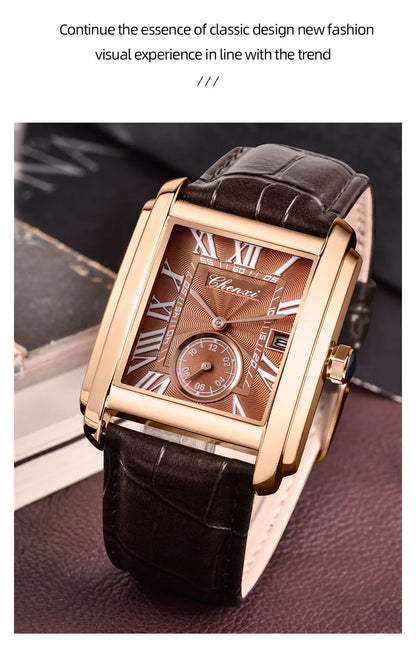 CHENXI 8216 Hot Selling Top Brand Business Men's Watch Quartz Military Calendar Waterproof Men's Leather Strap Elegant Clock