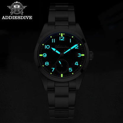Relógio de quartzo ADDIESDIVE 36mm para homem VH60, luminoso BGW9, vidro em cúpula tipo bolha, resistente à água 10Bar, em aço inoxidável