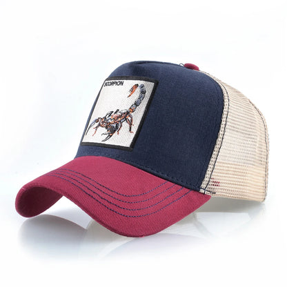 Cappellino da baseball unisex con toppa ricamata a forma di scorpione - Cappellino da baseball da uomo - Cappellino da donna con chiusura a scatto - Cappellino hip hop - Cappellino da esterno traspirante con visiera