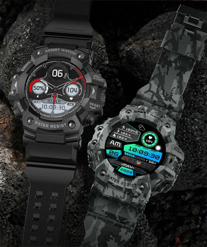 New Military Sports Smart Watch Men 100+ Sports Outdoor Fitness Compass Heart rate BT Call Waterproof Smartwatch For iOS Android