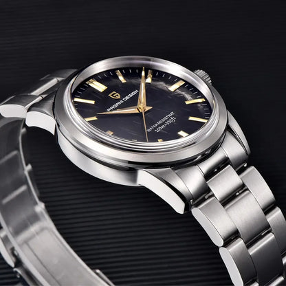 Pánské hodinky PAGANI DESIGN 40 mm, japonský quartzový strojek TMI VH31, luxusní/obchodní styl, safírové sklo, nerezová ocel 316L, vodotěsné do 100 m