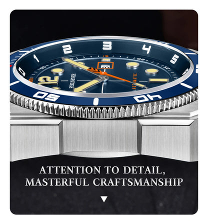 Reloj de buceo automático para hombre FeelNever 8215 con movimiento automático, superluminoso, acero 316, cristal de zafiro, reloj mecánico deportivo masculino