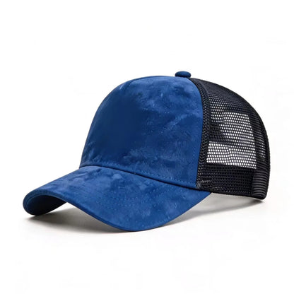 Summer Mesh Baseball Cap Women Men Solid Suede Cap Patch Snapback Hat Casual Breathable Unisex Street Hip Hop Trucker Caps