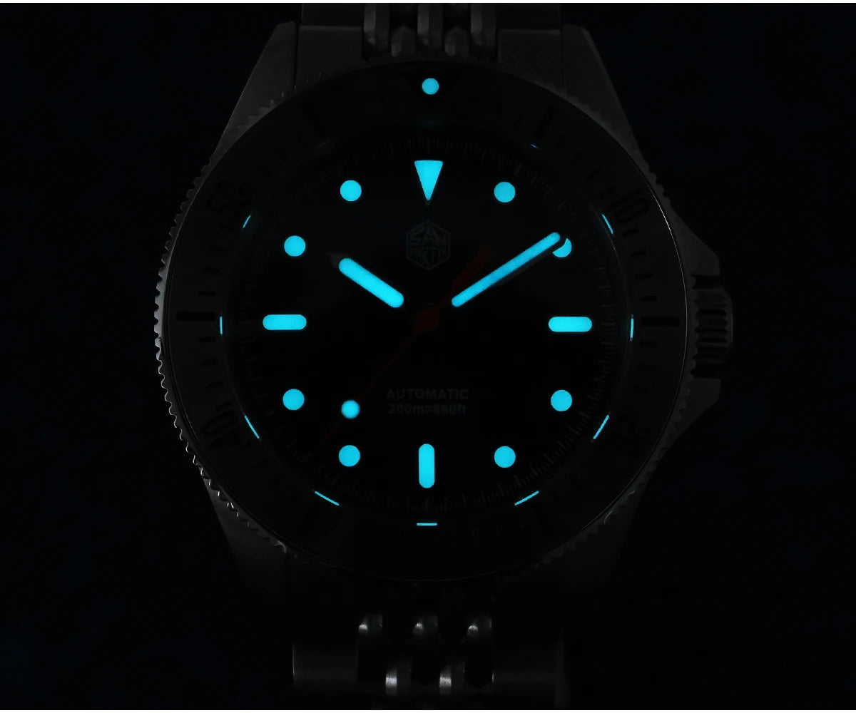 San Martin Original Design 38.8mm Upgrade Diver Watch Sunburst Enamel Dial NH35 Automatic Mechanical Luxury Waterproof 200m Lume