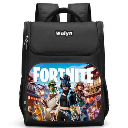 School Backpack With Multi Compartment ,Large Cartoon Fortnite School Bags For Boys & Girls,Durable Child Backpack For Aged 5-10
