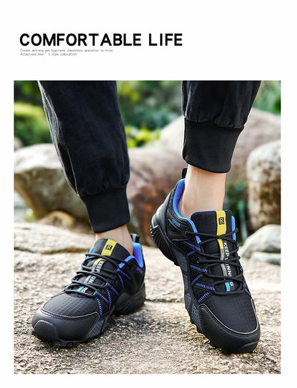 Herenwandelschoenen voor alle terreinen – outdoor sportschoenen van ademend mesh, antislip en slijtvast, voor wandelen en fietsen outdoor