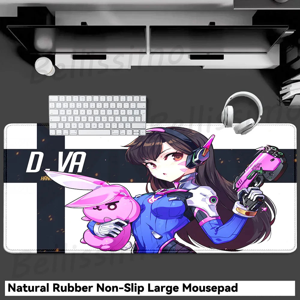 Гейминг аксесоари O-Overwatch D-D.va подложка за мишка, голяма подложка за клавиатура и мишка за PC бюро, XXL удължена gamer подложка за мишка