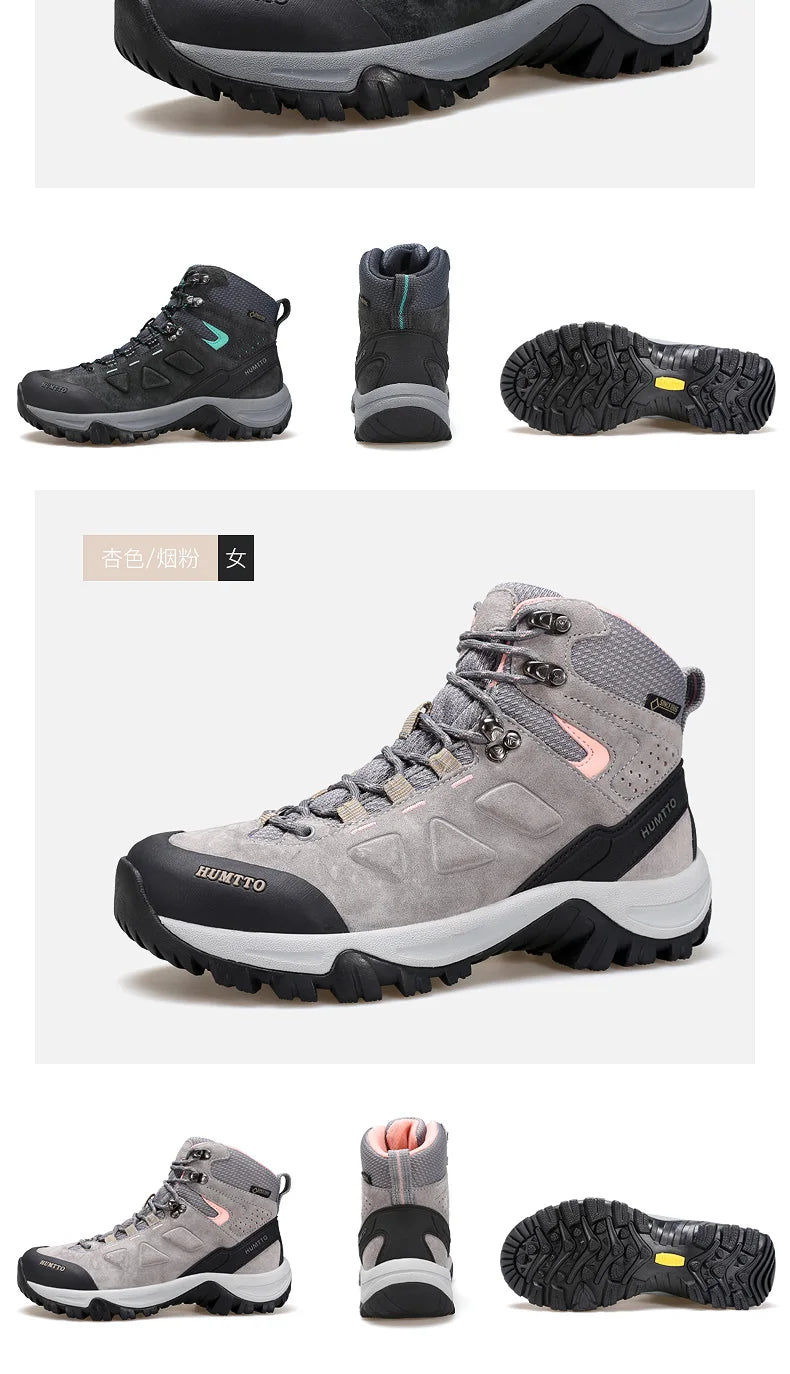 HUMTTO Sapatilhas de Caminhada Impermeáveis para Homem, Botas de Caça Táticas de Deserto, Botas de Trekking pelo Tornozelo para Homem e Mulher, Quentes em Couro