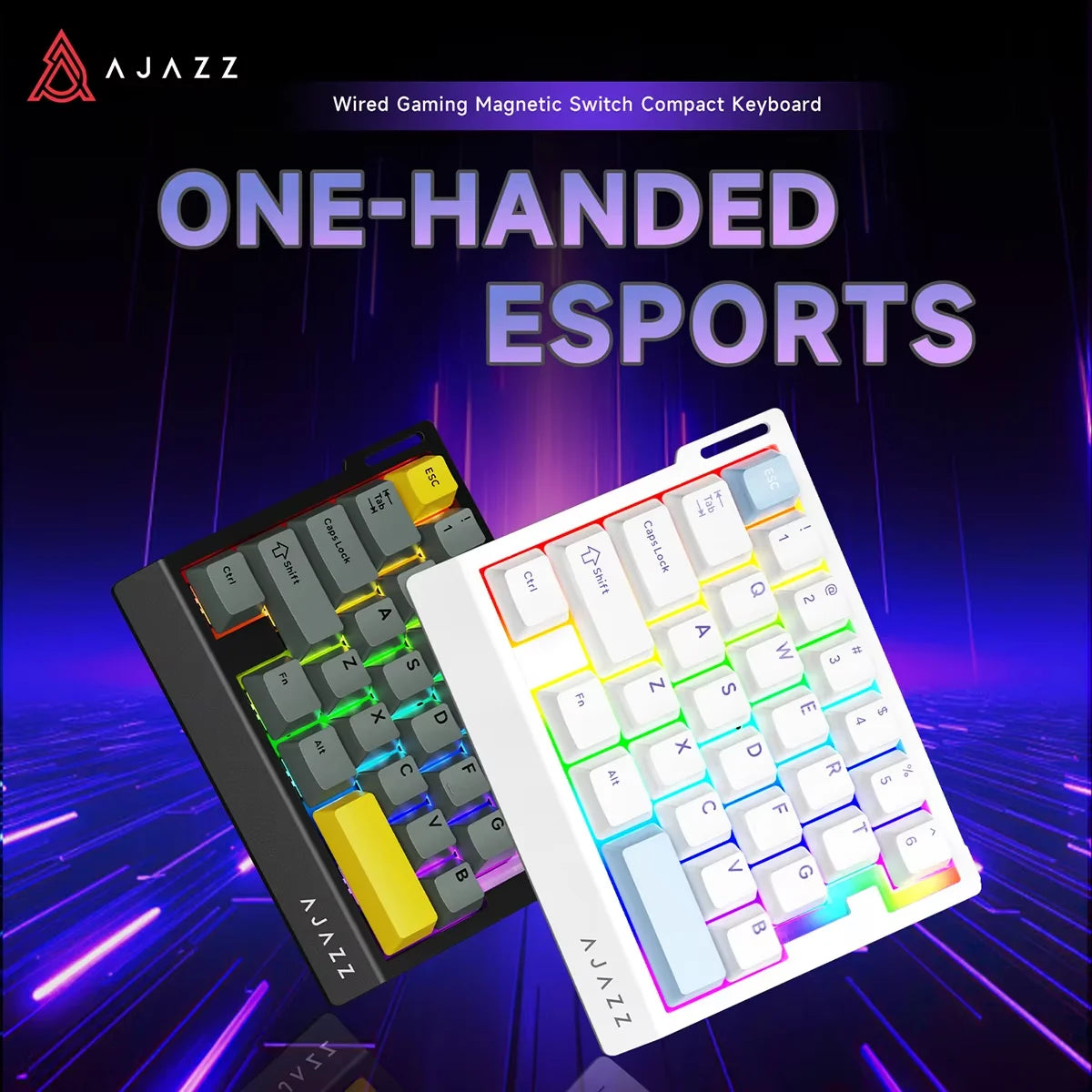 AJAZZ AK029 Wired One Handed Keyboard HE Magnetic Switch 8000Hz 29 Keys RGB Mini Gaming Mechanical Keyboard for PC Gamer