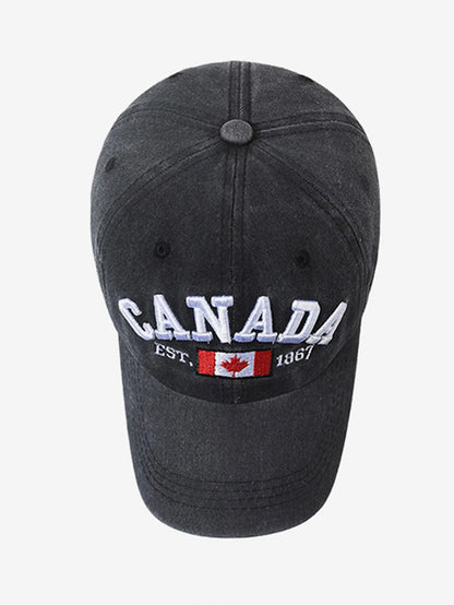 1 Unisex Outdoor Embroidered CANADA Baseball Cap - Adjustable, Sun-Protective & Casual, Ideal for Spring & Autumn Travel