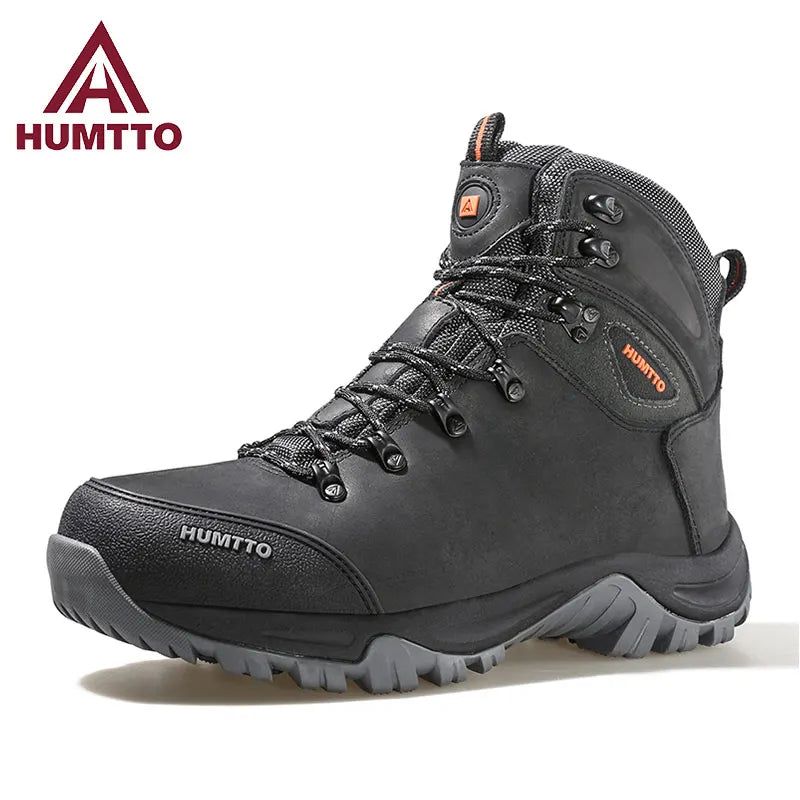 HUMTTO Sapatilhas de Caminhada Impermeáveis para Homem, Botas de Caça Táticas de Deserto, Botas de Trekking pelo Tornozelo para Homem e Mulher, Quentes em Couro
