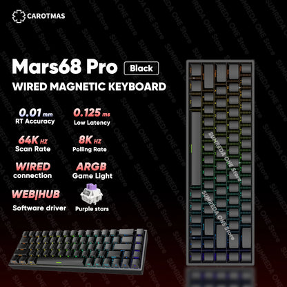 IROK Carotmas Mercury68 Max mars68 pro Mercury 68 teclado mecánico magnético gaming Rapid Trigge 0.001 8K con cable para gamers