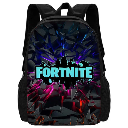 Child School Backpack with Lunch Bags ,Pencil Bags ,Hot Game Design-F-FortniteS School Bags for Boys Girls Best Gift