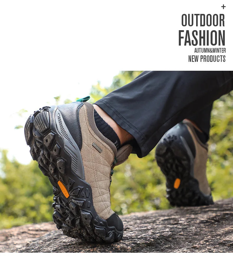 HUMTTO Sapatilhas de Caminhada para Homem, Designer de Luxo, Inverno, Escalada e Trekking, para Homem, em Pele, Outdoor, Desporto e Trabalho, 110282A
