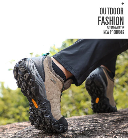 HUMTTO Sapatilhas de Caminhada para Homem, Designer de Luxo, Inverno, Escalada e Trekking, para Homem, em Pele, Outdoor, Desporto e Trabalho, 110282A