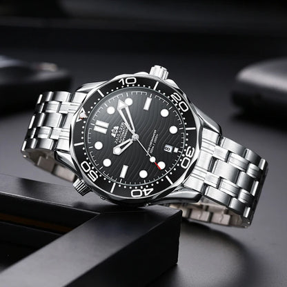 Luxury Automatic Watch for Men Stainless Steel Waterproof Calendar Mechanical Watches Fashion Casual Mens Watches Reloj Hombre