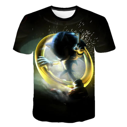 Men T Shirt Women Tee Boys Girls Top Adults Children Parent Child quick dry kid Tshirts Sonic Cartoon Anime Game 3D Print Tops