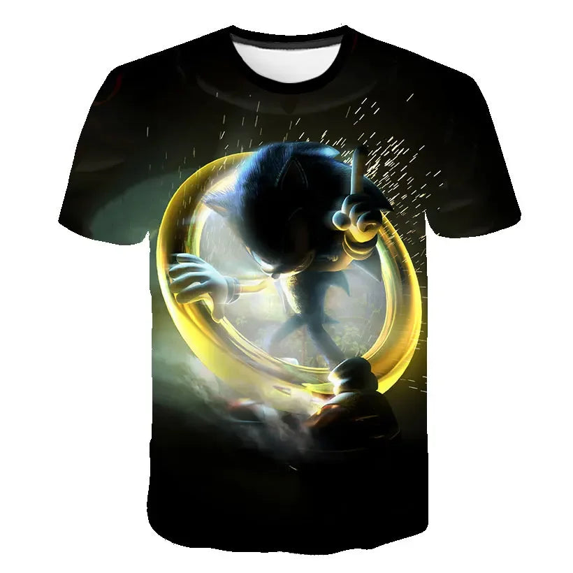 Men T Shirt Women Tee Boys Girls Top Adults Children Parent Child quick dry kid Tshirts Sonic Cartoon Anime Game 3D Print Tops