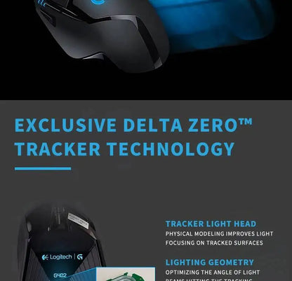 Logitech G402 kabelgebundene Gaming-Maus, 32-Bit-ARM-Prozessor, 8 Tasten, 500 IPS, rutschfest, für ganztägige Gaming- und Arbeitssessions