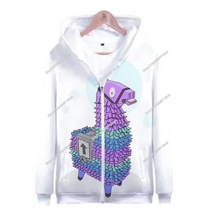 2024 New Game Zipper Hoodie Children's Sweatshirt Fortnite Pullover Sweatshirts Fashion Boys and Girls Clothing