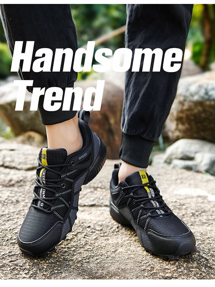 Herenwandelschoenen voor alle terreinen – outdoor sportschoenen van ademend mesh, antislip en slijtvast, voor wandelen en fietsen outdoor