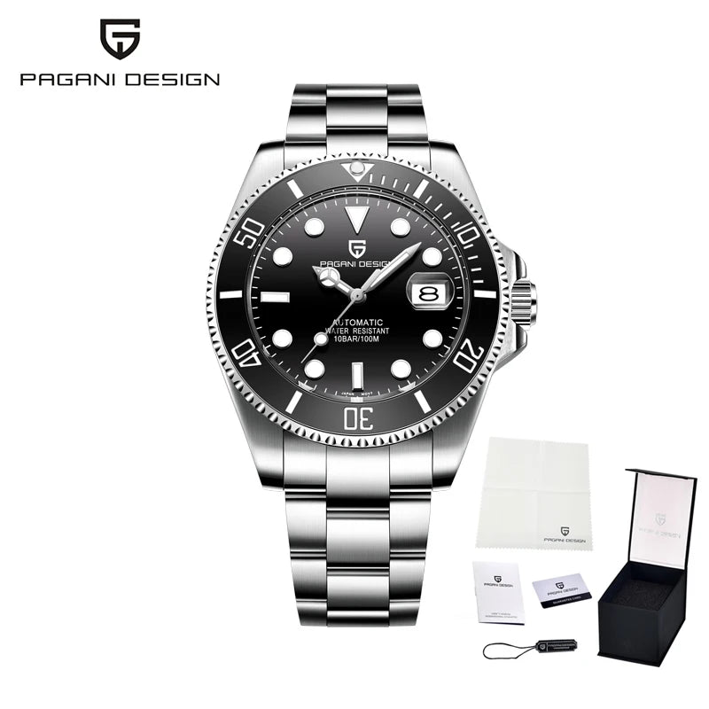 New PAGANI DESIGN Diving Automatic Mechanical Watch Luxury Sports Waterproof Watch Stainless Steel Sapphire Luminous Watch for Men