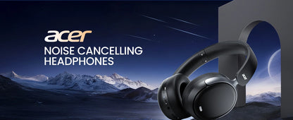 Acer ANC Wireless Headphone Noise Cancelling Hi-Res Spatial Audio Earphone Bluetooth Over Ear Headset 40mm Dynamic Driver OHR516