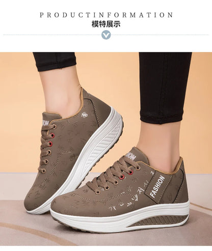Women Outdoor Thick Bottom Swinging Casual Shoes Fashion Platform Large 42 Flat Bottom Walking Sports Shoes Walking and Running