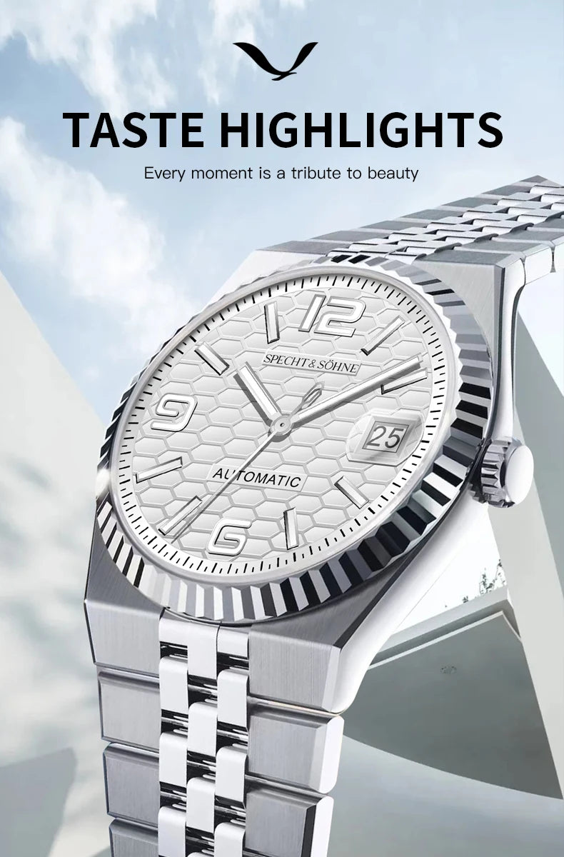 2025 Specht & Söhne Men's Automatic Mechanical Watch Japan Miyota 8215 Movt Stainless Steel Sapphire Crystal Watch reloj hombre